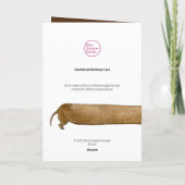 Carte d'anniversaire de la fille Dachshund (Dos)
