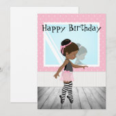Carte d'anniversaire de la fille d'Afro-américain (Devant / Derrière)