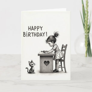 Carte d'anniversaire de la fille de pâtisserie dou