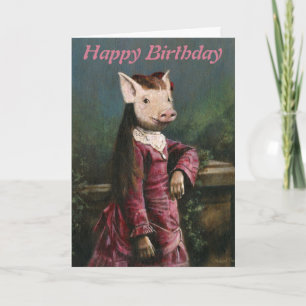 Carte d'anniversaire de la fille de Piglet victori
