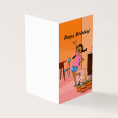 Carte d'anniversaire de la fille ethnique avec tre (Outside)