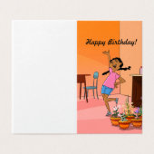 Carte d'anniversaire de la fille ethnique avec tre (Outside Unfolded)