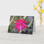 Carte d'anniversaire de la fleur de cactus (Fleur jaune)