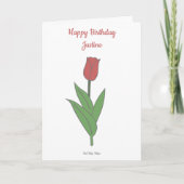 Carte d'anniversaire de la Fleur de Tulipe Rouge b (Devant)