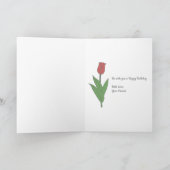 Carte d'anniversaire de la Fleur de Tulipe Rouge b (Intérieur)