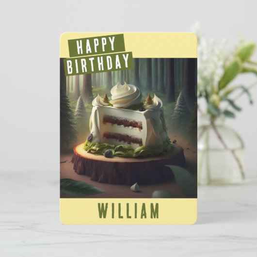 Carte d'anniversaire de la forêt (Debout devant)