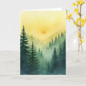 Carte d'anniversaire de la forêt de rêve (Fleur jaune)