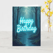 Carte d'anniversaire de la forêt lumineuse (Fleur jaune)