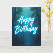 Carte d'anniversaire de la forêt lumineuse (Fleur jaune)