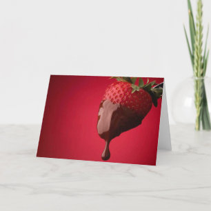 Carte d'anniversaire de la fraise couverte au choc