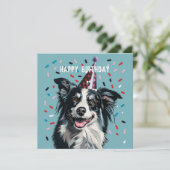 Carte d'anniversaire de la frontière Collie (Debout devant)