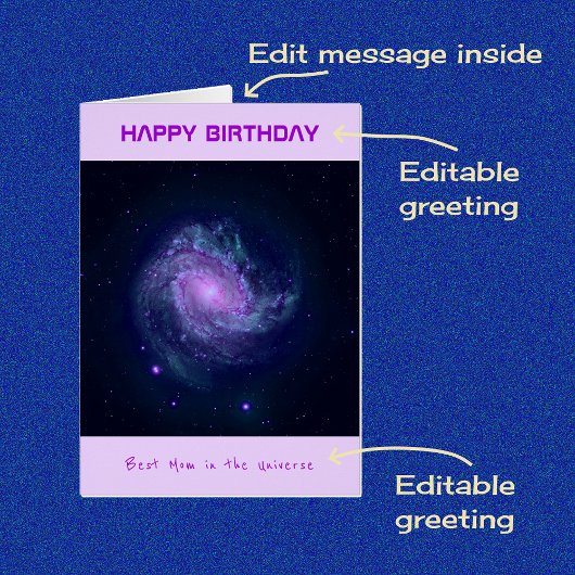 Carte d'anniversaire de la galaxie en spirale