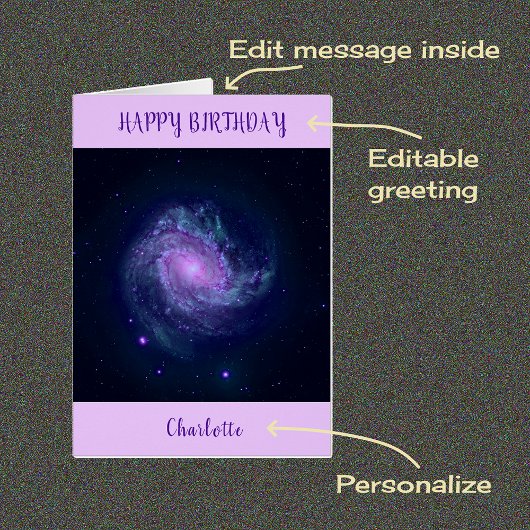 Carte d'anniversaire de la galaxie spirale
