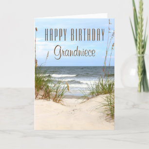 Carte d'anniversaire de la Grande-nièce de plage