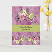 Carte d'anniversaire de la Grande Nièce en Lavande (Fleur jaune)