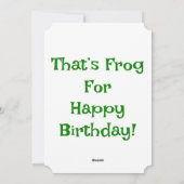 Carte d'anniversaire de la grenouille (Dos)
