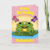 Carte d'anniversaire de la grenouille joyeuse (Devant)