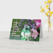 Carte d'anniversaire de la grenouille - personnali (Fleur jaune)