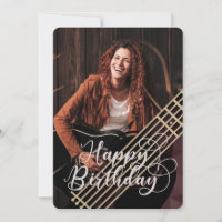 Carte d'anniversaire de la guitare acoustique