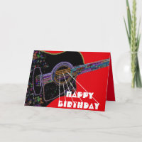 Carte d'anniversaire de la guitare psychédélique