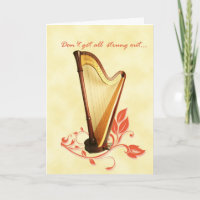 Carte d'anniversaire de la harpe