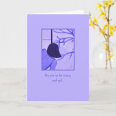 Carte d'anniversaire de la jeune femme à l'écran S (Fleur jaune)