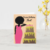 Carte d'anniversaire de la jeune femme afro-améric (Fleur jaune)