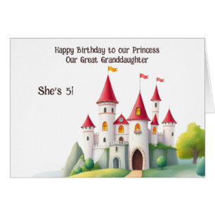 Carte d'anniversaire de la jolie Princess Castle