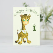 Carte d'anniversaire de la joyeuse Giraffe Baby (Debout devant)