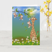 Carte d'anniversaire de la jungle juvénile (Fleur jaune)