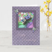 Carte d'anniversaire de la libellule (Fleur jaune)