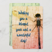 Carte d'anniversaire de la libellule ! (Devant / Derrière)