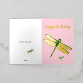 Carte d'anniversaire de la libellule artistique ro (Mise à l'extérieur)