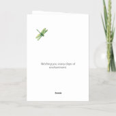 Carte d'anniversaire de la libellule rose personna (Verso)