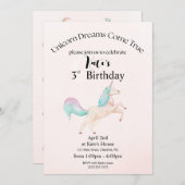 Carte d'anniversaire de la licorne (Devant / Derrière)