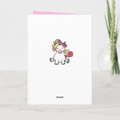 Carte d'anniversaire de la licorne pastel mignonne (Dos)