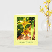 Carte d'anniversaire de la Lily Grand Cru (Fleur jaune)