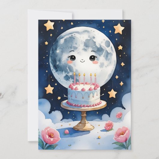 Carte d'anniversaire de la lune (Devant)