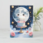 Carte d'anniversaire de la lune (Debout devant)