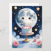 Carte d'anniversaire de la lune (Devant / Derrière)