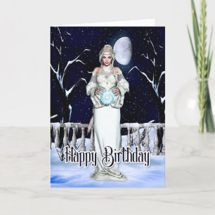 Carte d'anniversaire de la magie hivernale