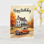 Carte d'anniversaire de la maison automnale (Fleur jaune)