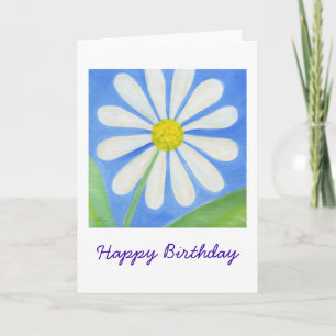 Carte d'anniversaire de la marguerite blanche