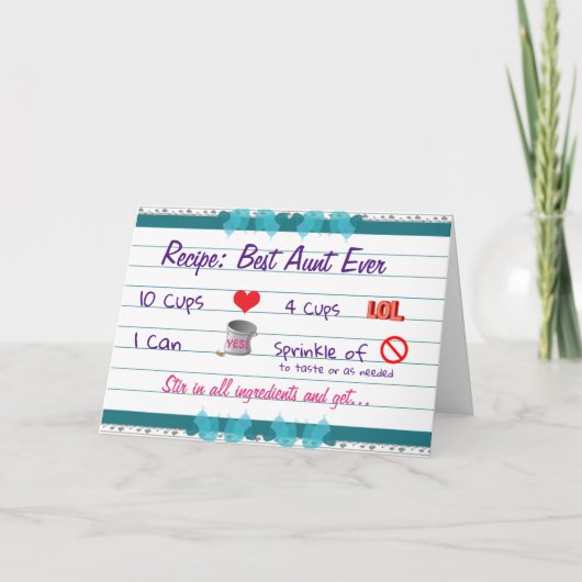 Carte d'anniversaire de la meilleure tante personn (Devant)