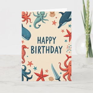 Carte d'anniversaire de la mer enjouée