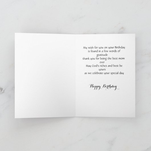 Carte d'anniversaire de la mère pliée (Intérieur)