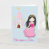 Carte d'anniversaire de la mignonne Brunette Princ (Devant)
