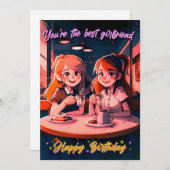 Carte d'anniversaire de la mignonne meilleure amie (Devant / Derrière)