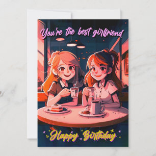 Carte d'anniversaire de la mignonne meilleure amie