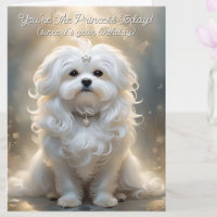 Carte d'anniversaire de la mignonne princesse malt